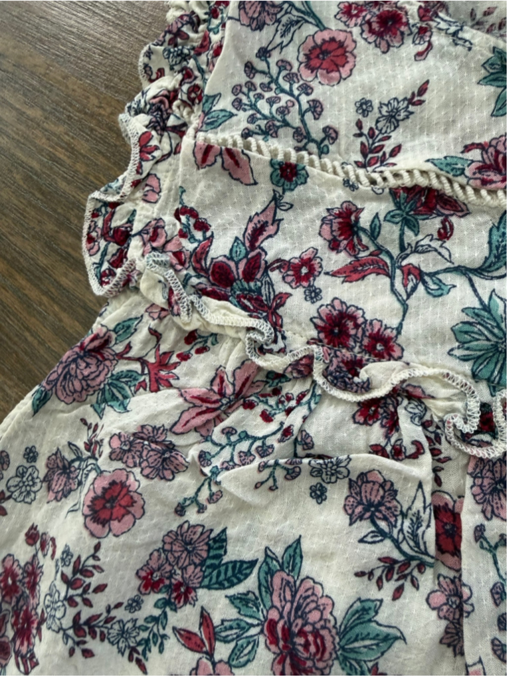 Knox Rose Floral Blouse XL White Pink Sleeveless Top EUC - Picture 5 of 7